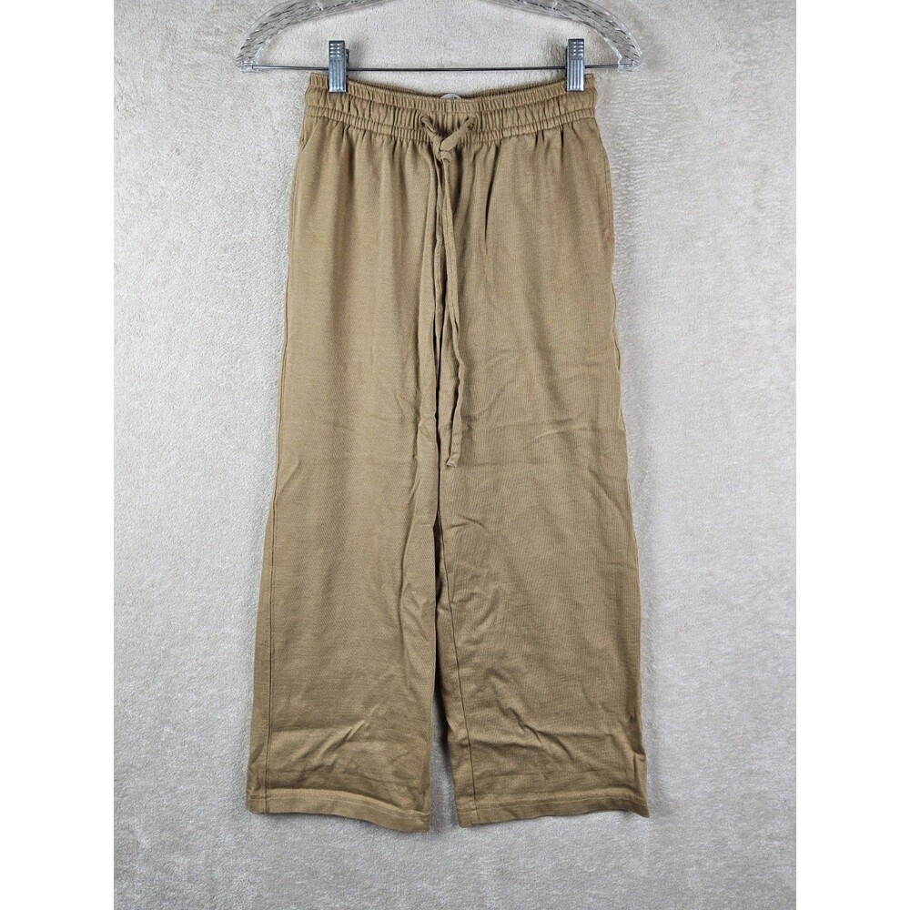 Vince Women's Drawstring Wide Leg Knit Tan Pants Size XXS